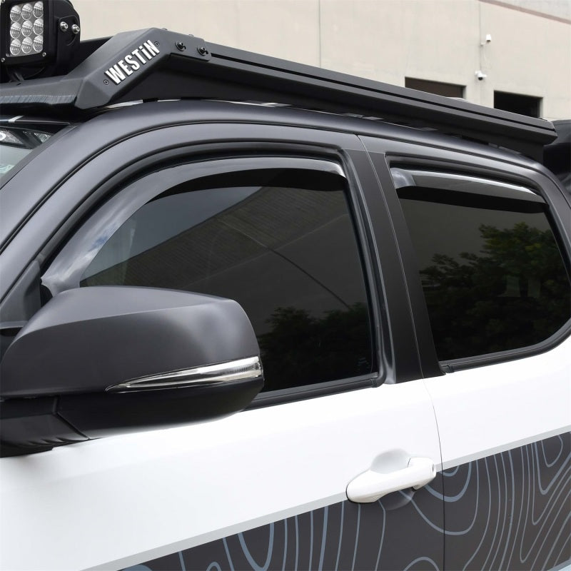 Westin Toyota Tacoma Double Cab 4dr Wade In-Channel Wind Deflector 4pc - Smoke