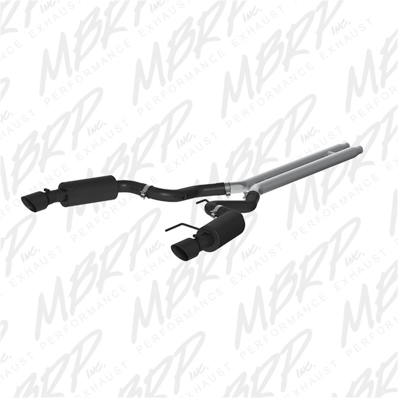 MBRP Ford Mustang GT 5.0 Convertible Black 3in Cat Back Dual Split Rear Exit (Street Version)