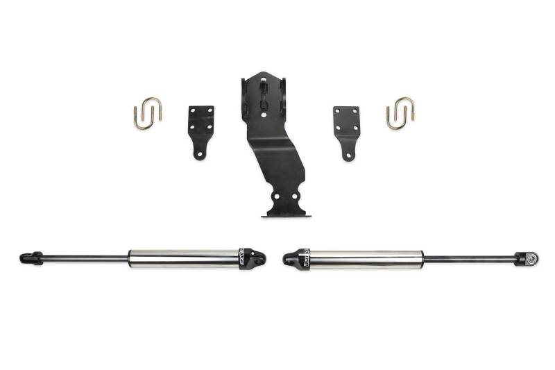 Fabtech 19+ Ford F450/F550 4WD Dual Steering Stabilizer System w/DL 2.25 Shocks