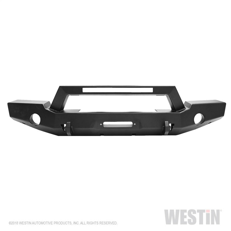 Westin 18+ Jeep Wrangler WJ2 Full Width Front Bumper w/LED Light Bar Mount Textured Black