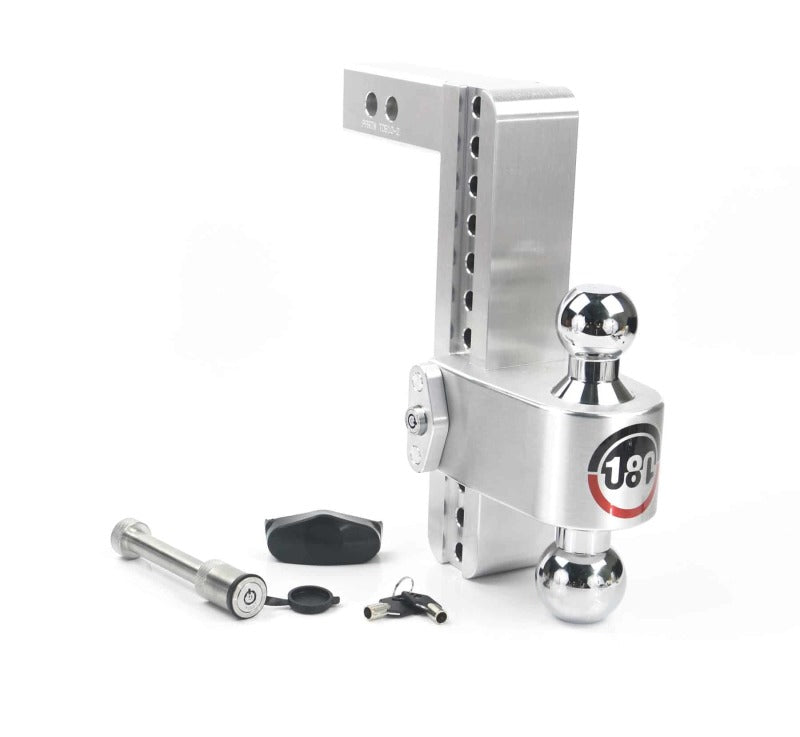 Weigh Safe 180 Hitch 10in Drop Hitch & 2in Shank (10K/12.5K GTWR) w/WS05 - Aluminum