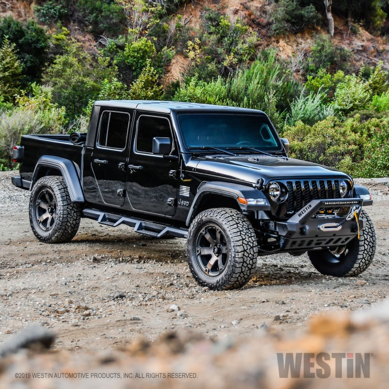 Westin 18+ Jeep Wrangler JL Stubby Front Bumper - Textured Black
