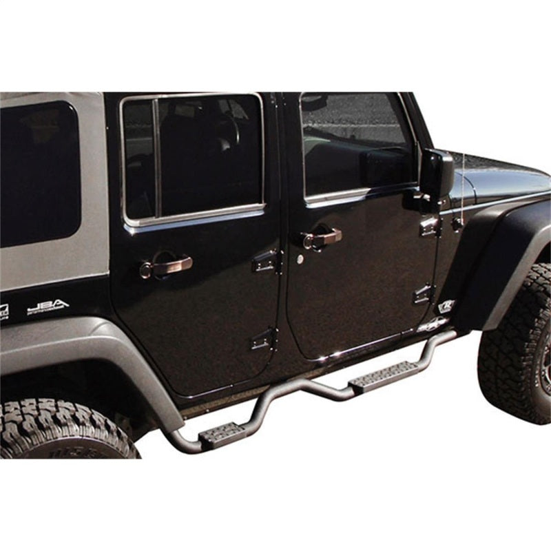 Rampage Jeep Wrangler(JK) Unlimited Side Bar Drop Step Slimline - Black