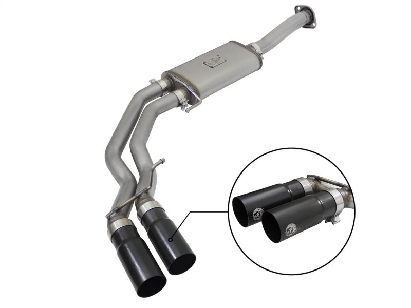 aFe Rebel Exhausts 3in SS Cat-Back 2015+ Ford F-150 EcoBoost V6 2.7/3.5L V8 5.0L w/ Black Tips