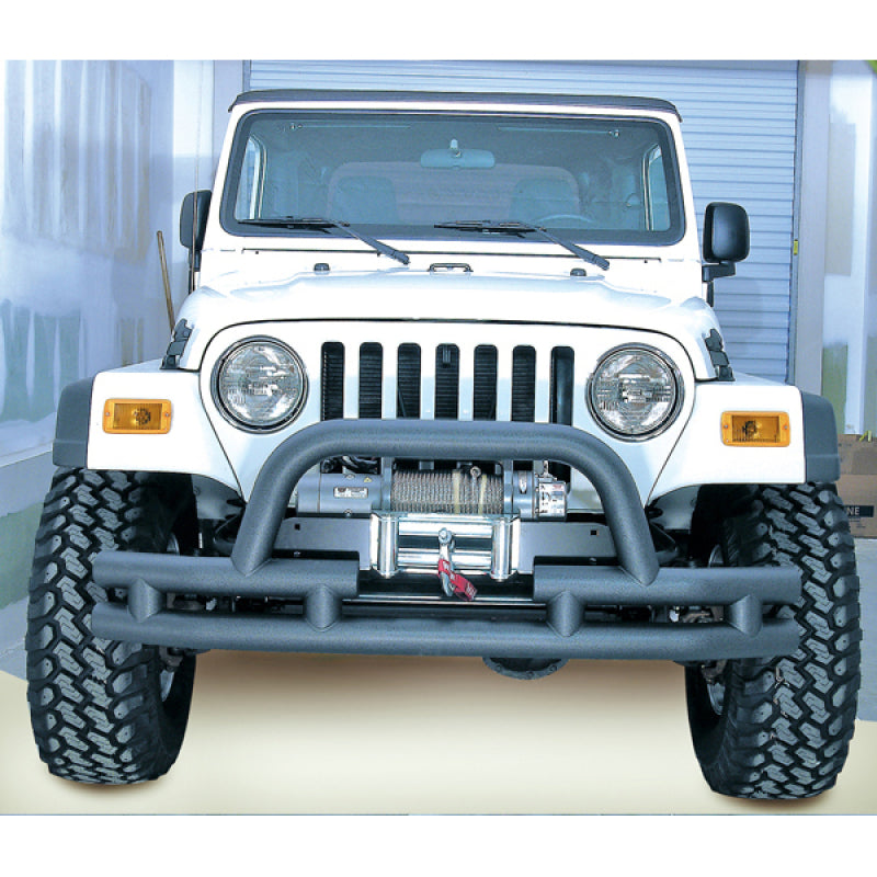 Rugged Ridge 3-In Dbl Tube Front Winch Bumper w/Hoop Models