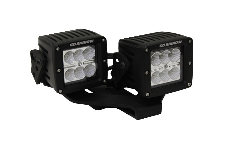 Go Rhino Jeep Wrangler JL/JLU/Gladiator JT Light Mount - Two 3in Cubes