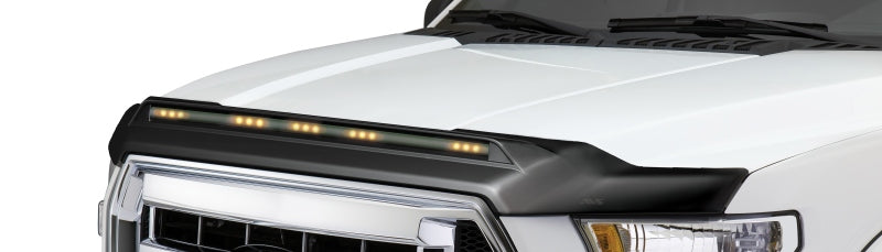 AVS 2017-2019 Ford F250 Super Duty Aeroskin Low Profile Hood Shield w/ Lights - Black
