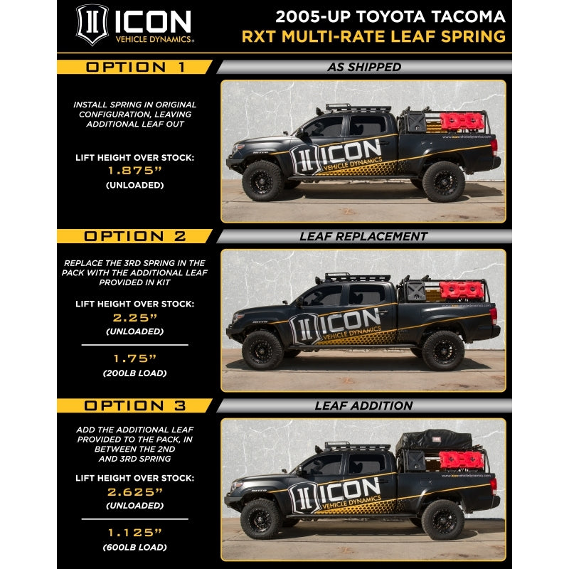 ICON 05-21 Toyota Tacoma 0-3.5in/16-21 Toyota Tacoma 0-2.75in Stg 10 Suspension System w/Tubular Uca