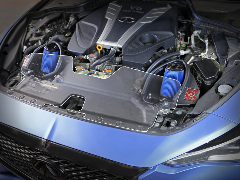 Installation view of the aFe Takeda Stage-2 Pro 5R Cold Air Intake System in a vehicle's engine compartment