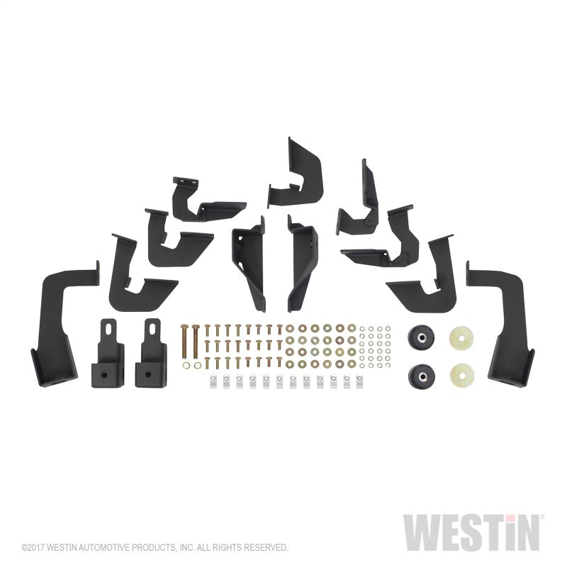 Westin 07+ Chevrolet Silverado 1500 CC 5.5ft Bed HDX Drop W2W Nerf Step Bars - Tex. Blk