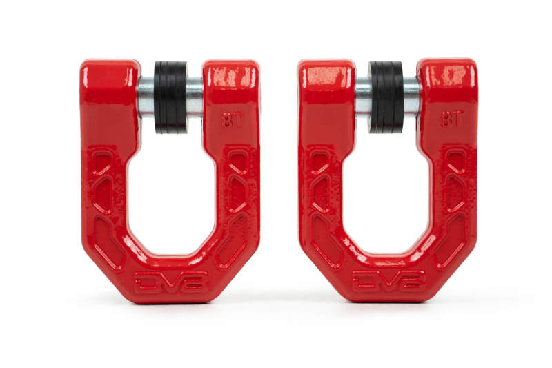 DV8 Offroad Elite Series D-Ring Shackles - Pair (Red)