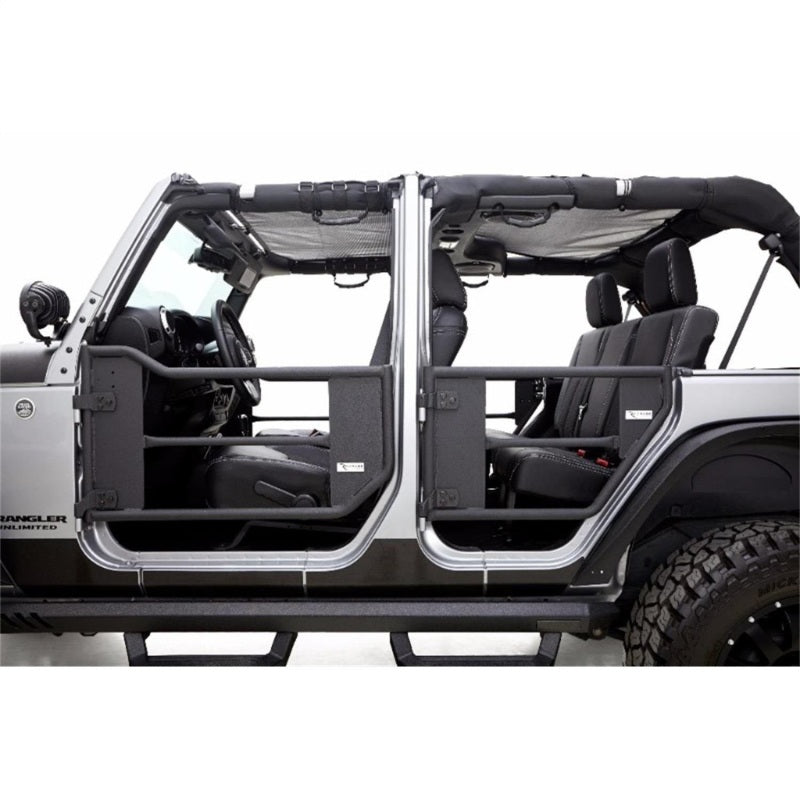 Rampage Jeep Wrangler(JK) 2-Door Tube Doors With Netting - Black