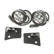Load image into Gallery viewer, Rugged Ridge Jeep Wrangler JK Textured Black Round Windshield LED Kit w/ Brackets