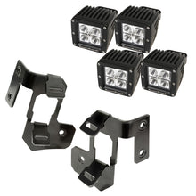 Load image into Gallery viewer, Rugged Ridge Jeep Wrangler JK Semi-Gloss Black Square A-Pillar LED Light Mount Kit