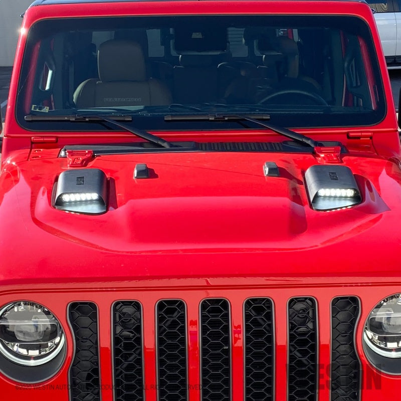 Westin 18+ Jeep Wrangler JL 2dr LED Hood Scoops - Textured Black
