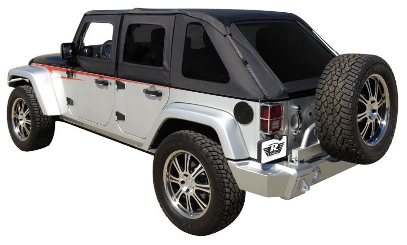 Rampage Jeep Wrangler(JK) Unlimited Frameless Soft Top Kit - Black Diamond