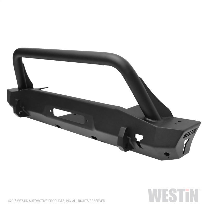 Westin 18+ Jeep Wrangler JL / 20-22 Gladiator WJ2 Stubby Front Bumper w/Bull Bar - Tex. Blk