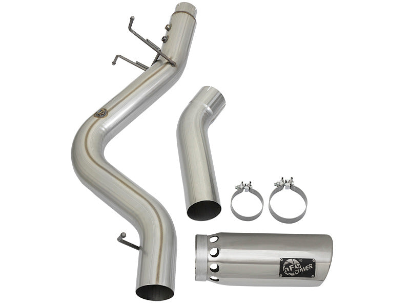 aFe LARGE BORE HD 5in 409-SS DPF-Back Exhaust w/Polished Tip 2017 GM Duramax V8-6.6L (td) L5P