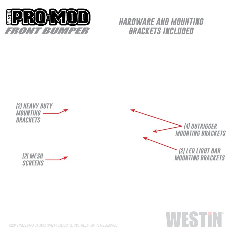 Westin 19+ Chevrolet Silverado 1500 Pro-Mod Front Bumper - Tex. Blk