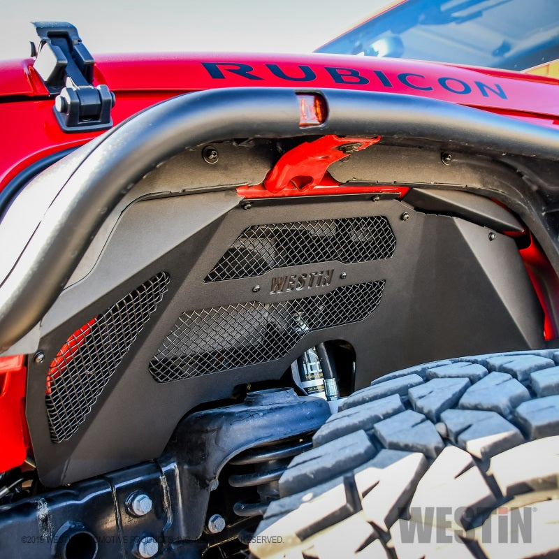 Westin 07+ Jeep Wrangler JK Inner Fenders - Front - Textured Black