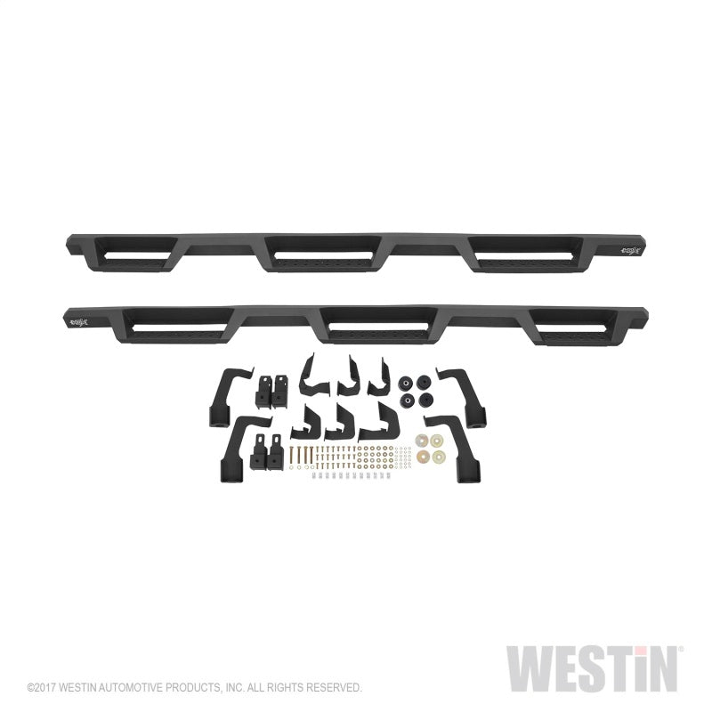 Westin 14+ Chevrolet Silverado 1500 DC 6.5ft Bed HDX Drop W2W Nerf Step Bars - Tex. Blk
