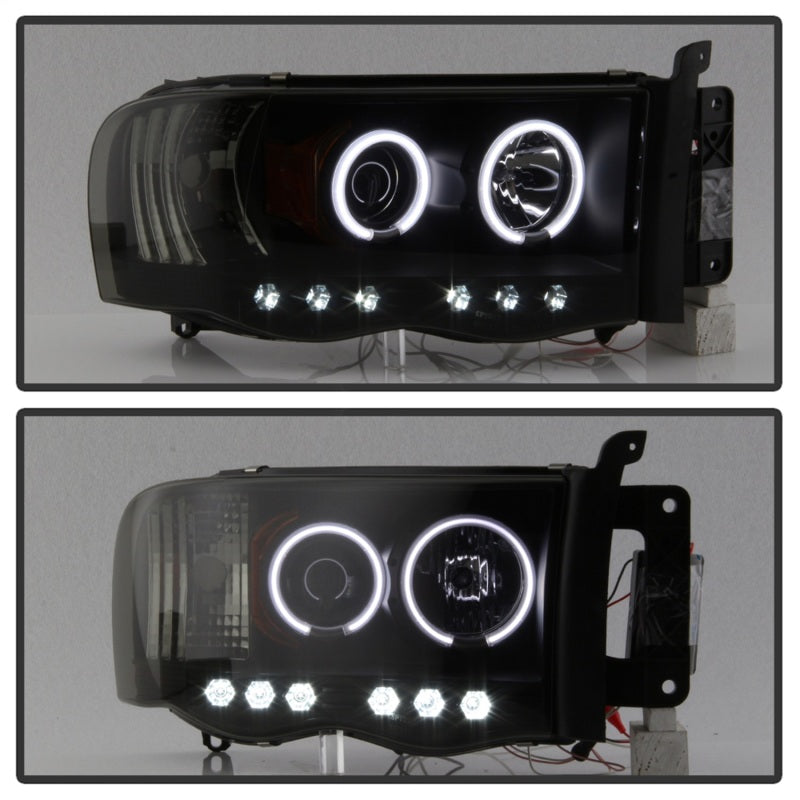 Spyder Dodge Ram 1500 02-05 03-05 Projector Headlights CCFL Halo LED Blk Smke PRO-YD-DR02-CCFL-BSM