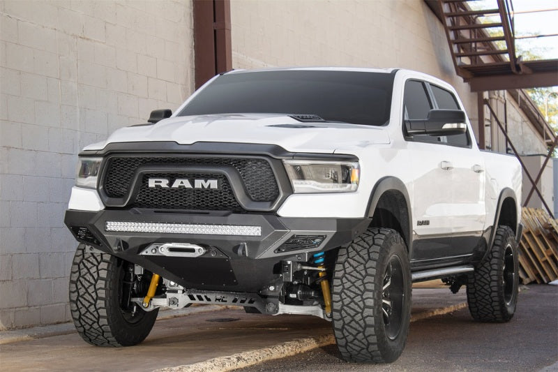 Addictive Desert Designs 2019+ Ram Rebel 1500 Stealth Fighter Fr Bumper w/Winch&Parking Sensor Mounts