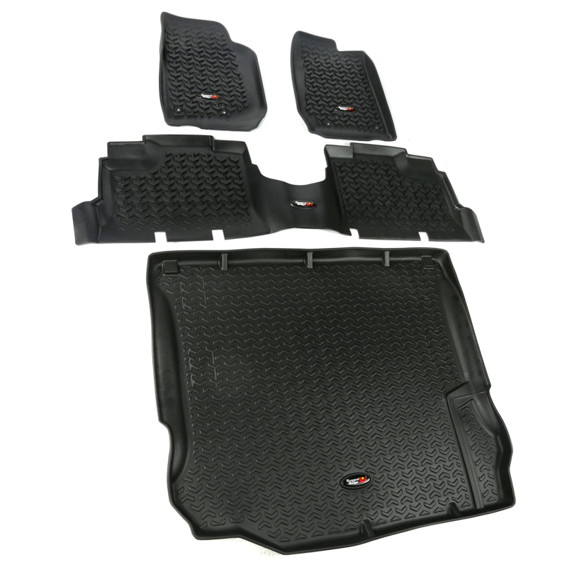 Rugged Ridge Floor Liner Front/Rear/Cargo Black  Jeep Wrangler Unlimited JK 4 Dr