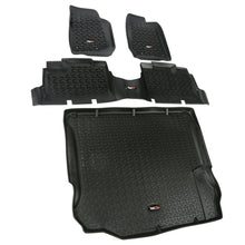 Load image into Gallery viewer, Rugged Ridge Floor Liner Front/Rear/Cargo Black  Jeep Wrangler Unlimited JK 4 Dr