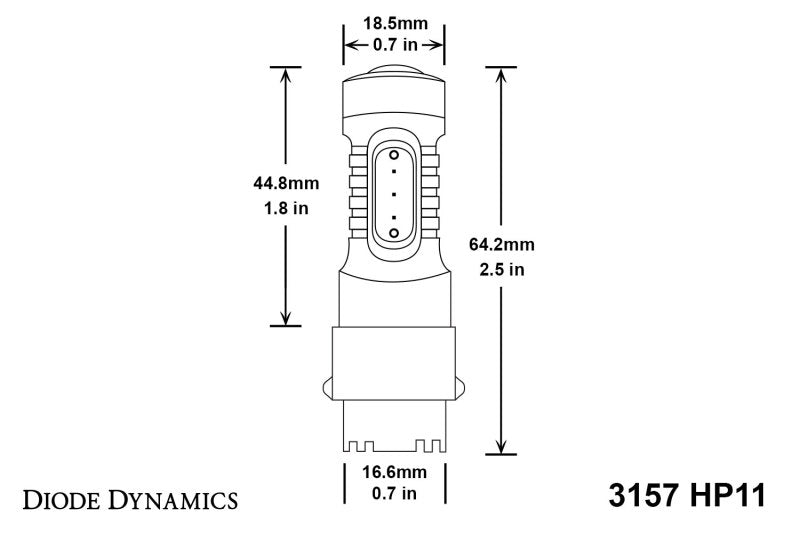 Diode Dynamics 3157 LED Bulb HP11 LED - Amber (Pair)