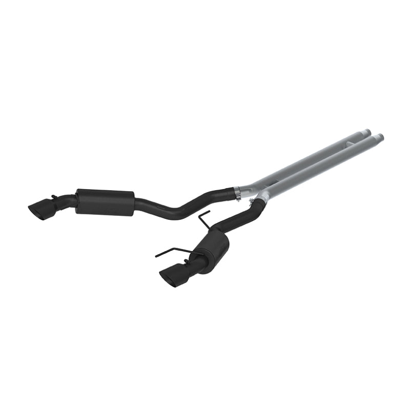 MBRP Ford Mustang GT 5.0 3in Cat Back Dual Split Rear Street Version 4.5in Tips - Black Coated