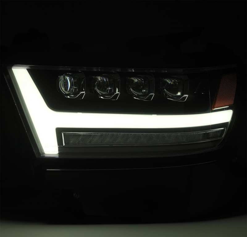 AlphaRex 19+ Ram 1500HD NOVA LED Proj Headlight Plank Style Matte Blk w/Activ Light/Seq Signal/DRL
