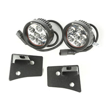 Load image into Gallery viewer, Rugged Ridge Jeep Wrangler JK Textured Black Round Windshield LED Kit w/ Brackets
