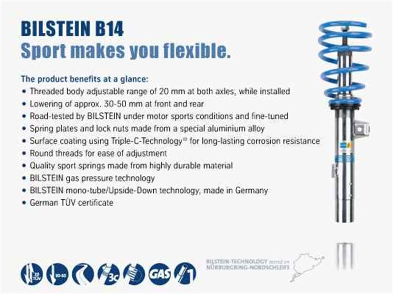 Bilstein B14 Audi TT Quattro Base Front and Rear Suspension Kit