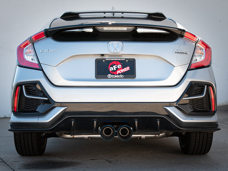 aFe Takeda 3in 304 SS Cat-Back Exhaust System w/Blue Flame Tips 17-20 Honda Civic Sport L4-1.5L (t)