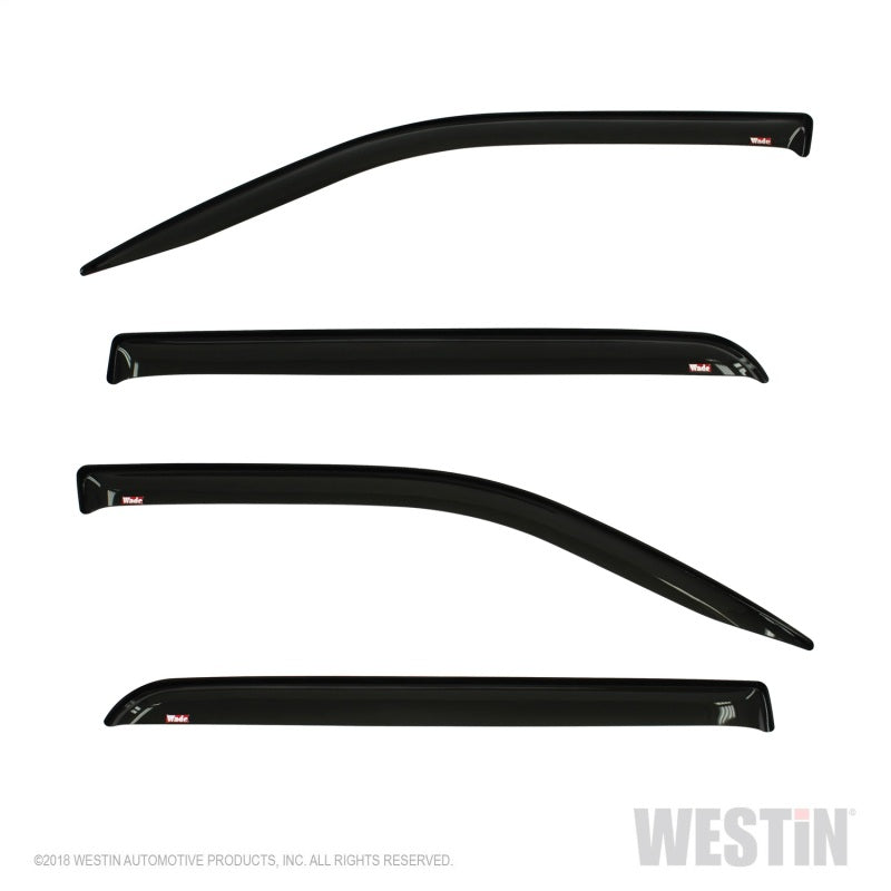 Westin RAM 1500 Crew Cab (Non Classic) Wade Slim Wind Deflector 4pc - Smoke
