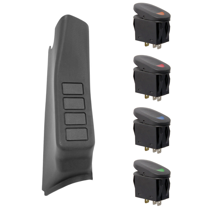 Rugged Ridge A-Pillar 4 Switch Pod Black RHD Jeep Wrangler JK