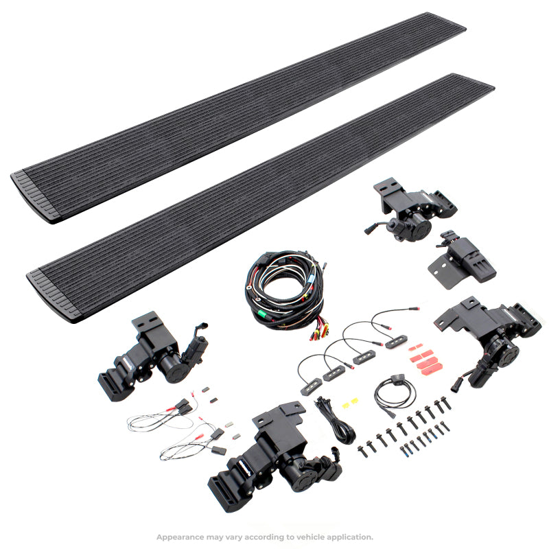 Go Rhino Toyota Tacoma DC 4dr E1 Electric Running Board Kit (No Drill) - Bedliner Coating