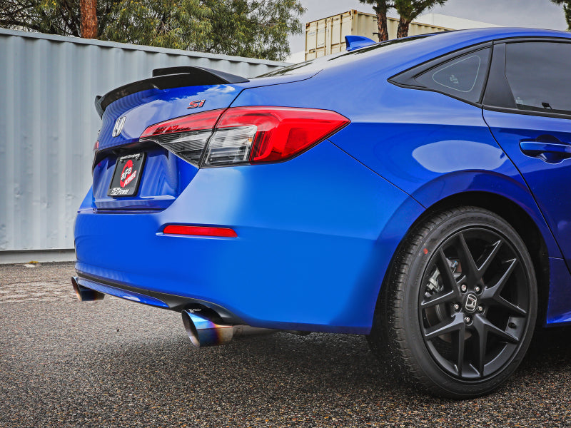 aFe POWER Takeda 22-23 Honda Civic Si I4-1.5L (t) 2.5in to 3in 304 SS CB Exhaust - Blue Flame Tips