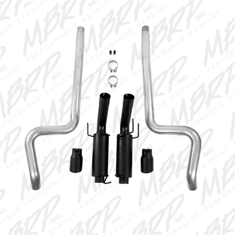 MBRP Ford Mustang GT 5.0L 3in Cat Back Dual Split Rear Race Version 4in Tips - Black