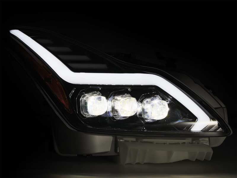 AlphaRex 2008-2015 Infiniti G37 NOVA LED Headlights Chrome w/ Active Light/Seq Signal/DRL