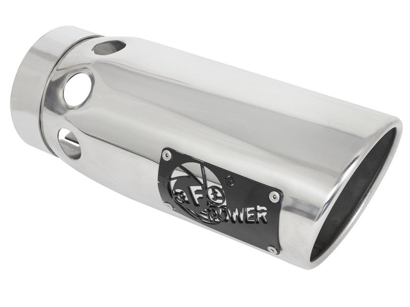 aFe Large Bore-HD 5 IN 409 SS DPF-Back Exhaust System w/Polished Tip 20-21 GM Truck V8-6.6L