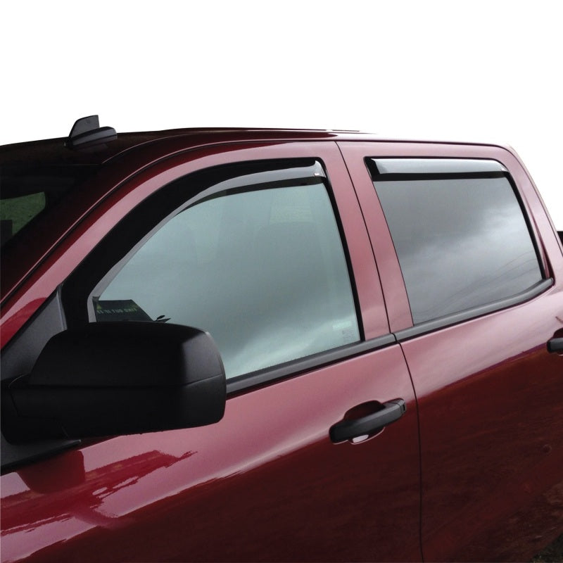 Westin 2014+ Chevy Silverado 1500 Crew Cab Wade In-Channel Wind Deflector 4pc - Smoke