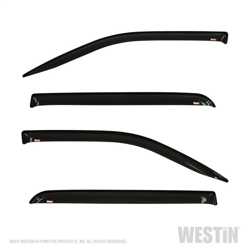 Westin RAM 1500 Crew Cab (Non Classic) Wade Slim Wind Deflector 4pc - Smoke