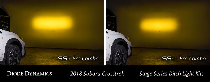 Diode Dynamics 18-21 Subaru Crosstrek Sport SS3 LED Ditch Light Kit - Yellow Combo