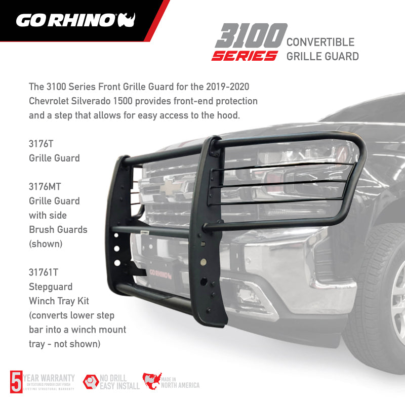 Go Rhino Chevrolet Silverado 1500 3000 Extreme Series StepGuard - Textured Black