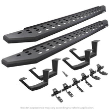Load image into Gallery viewer, Go Rhino 2022 Toyota Tundra DC 4dr Kit w/RB20 Running Board + Brkts + 4 RB20 Drop Steps - Tex. Blk
