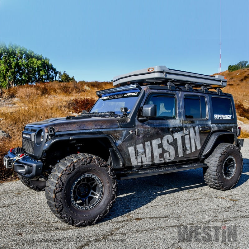 Westin 18+ Jeep Wrangler JLU 4dr R5 Nerf Step Bars - Tex. Blk