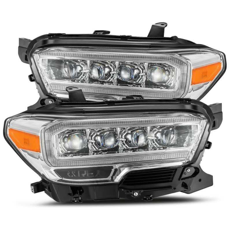 AlphaRex 16+ Toyota Tacoma NOVA LED Projector Headlights Plank Style Chrome w/Activation Light