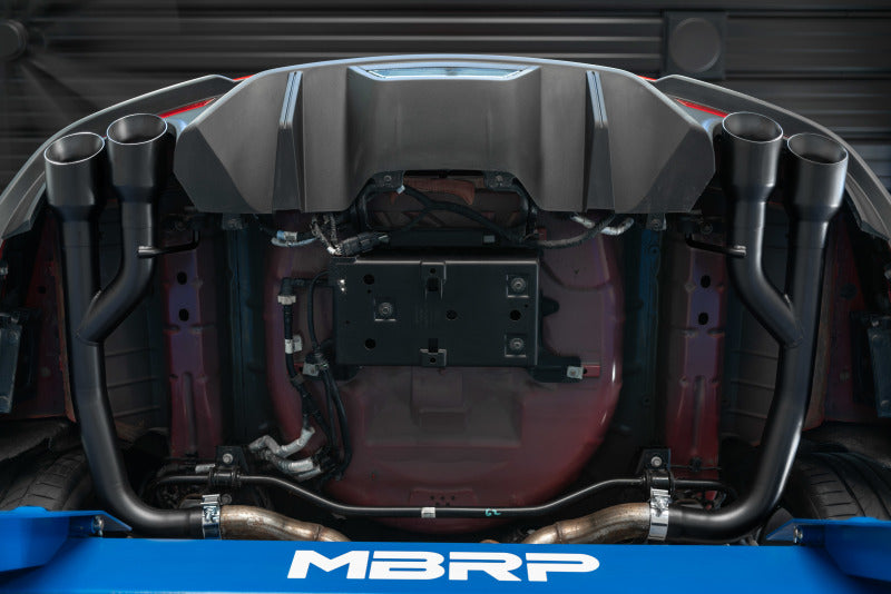 MBRP Ford Mustang GT 2.5in Black Coated Non Active Dual Axle Back Exhaust - 4in Dual Wall Tips
